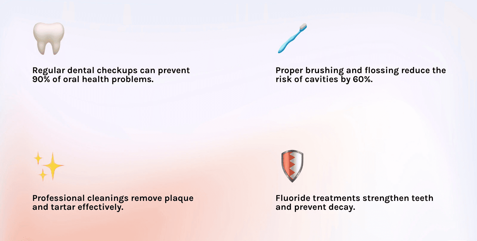 The Importance of Dental Hygiene - family dental near me infographic 4_facts_emoji_light-gradient