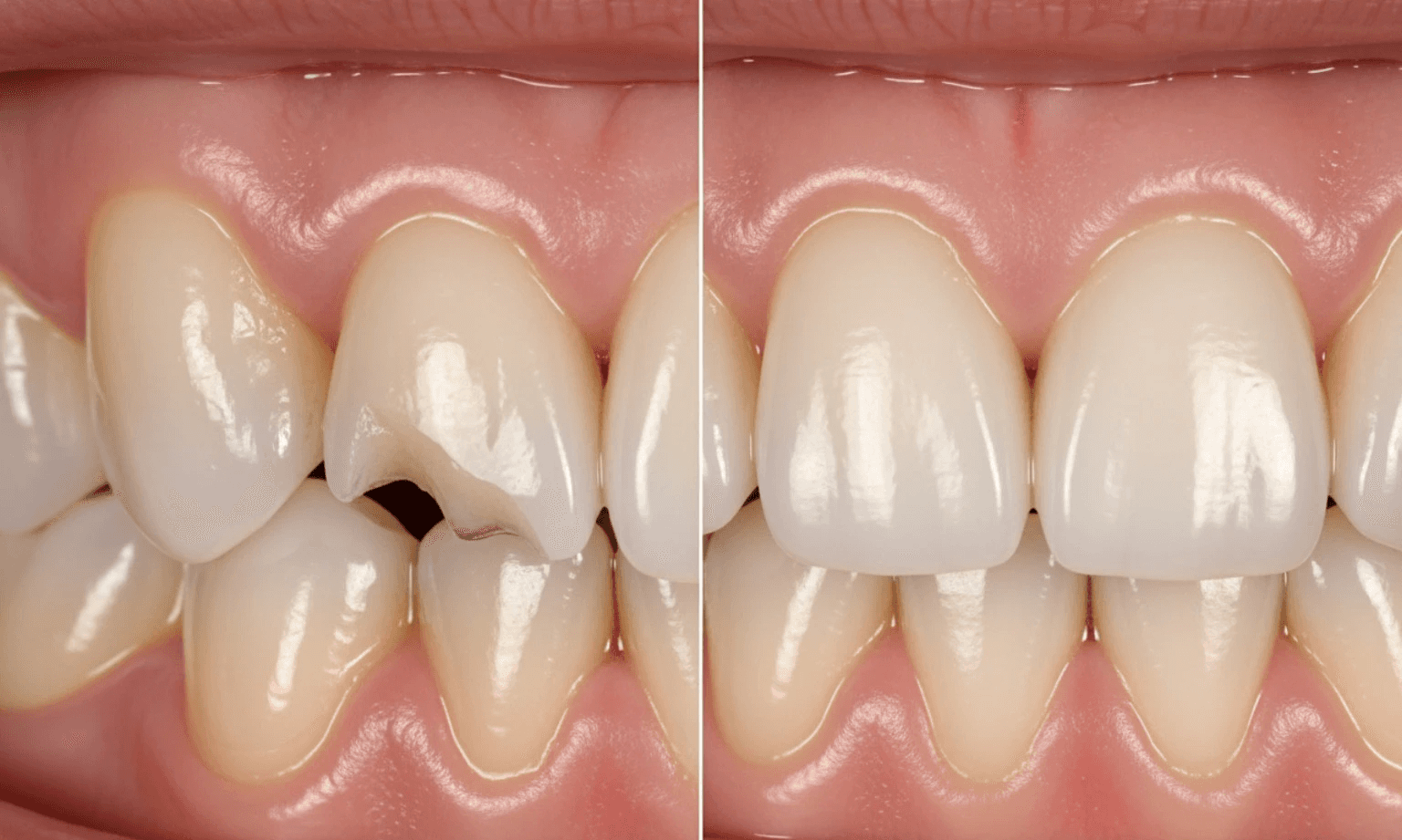 before and after chipped tooth - cost of dental bonding without insurance